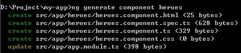 ng generate component 指令執行結果
