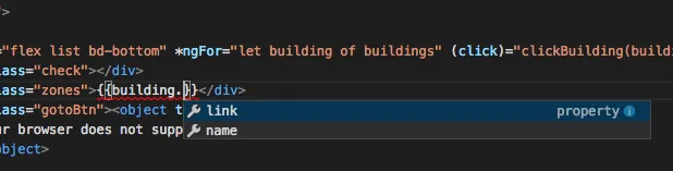 VSCode 成功支援 Angular Language Service 的畫面