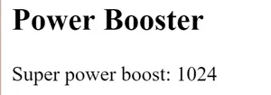 Power Booster 執行結果，顯示 2 的 10 次方 1024