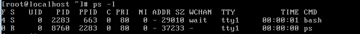 ps -l 觀察自己的 bash 相關程序