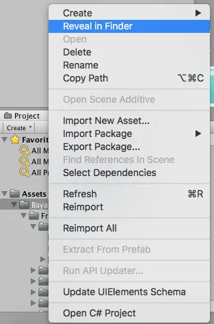 Unity 專案中 Import 後的素材資料夾