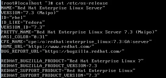 cat /etc/os-release 顯示完整的發行版資訊