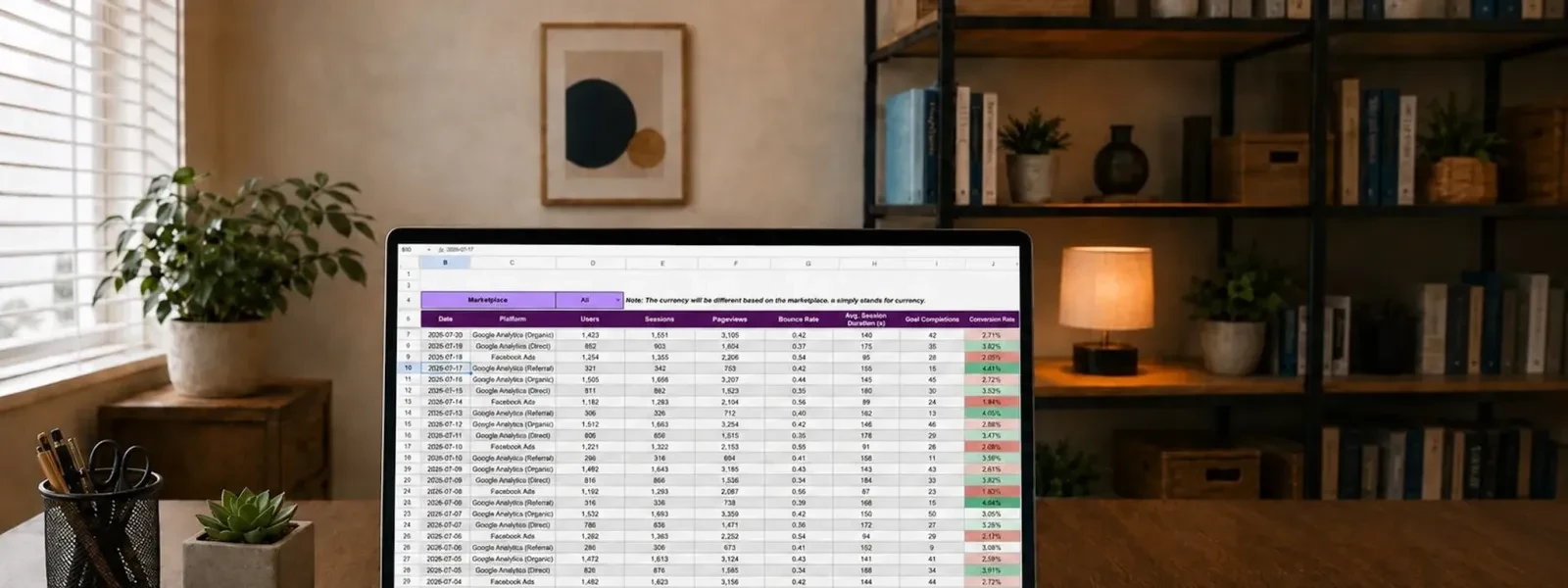 手在筆電上操作,螢幕顯示試算表資料,象徵用 AI 生成 Excel 公式的實戰教學