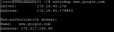 nslookup 以網域名稱查詢 IP 的執行結果
