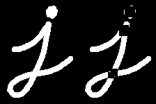 j 影像經過 Top Hat 後的效果，凸顯出被開運算移除的小亮點