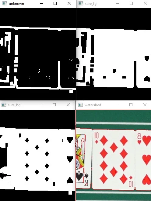 OpenCV 顏色遮罩輔助 watershed 嘗試結果