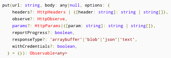 Angular HttpClient put 方法參數截圖