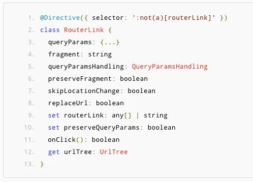 Angular RouterLink API 文件截圖