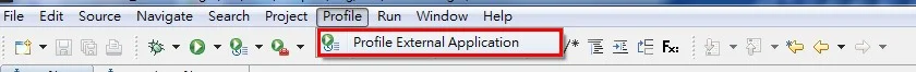 Profile External Application 選單位置