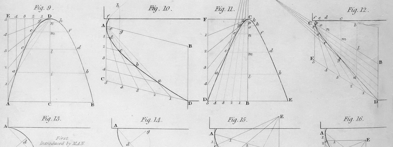 Geometric diagrams and figures on a white background