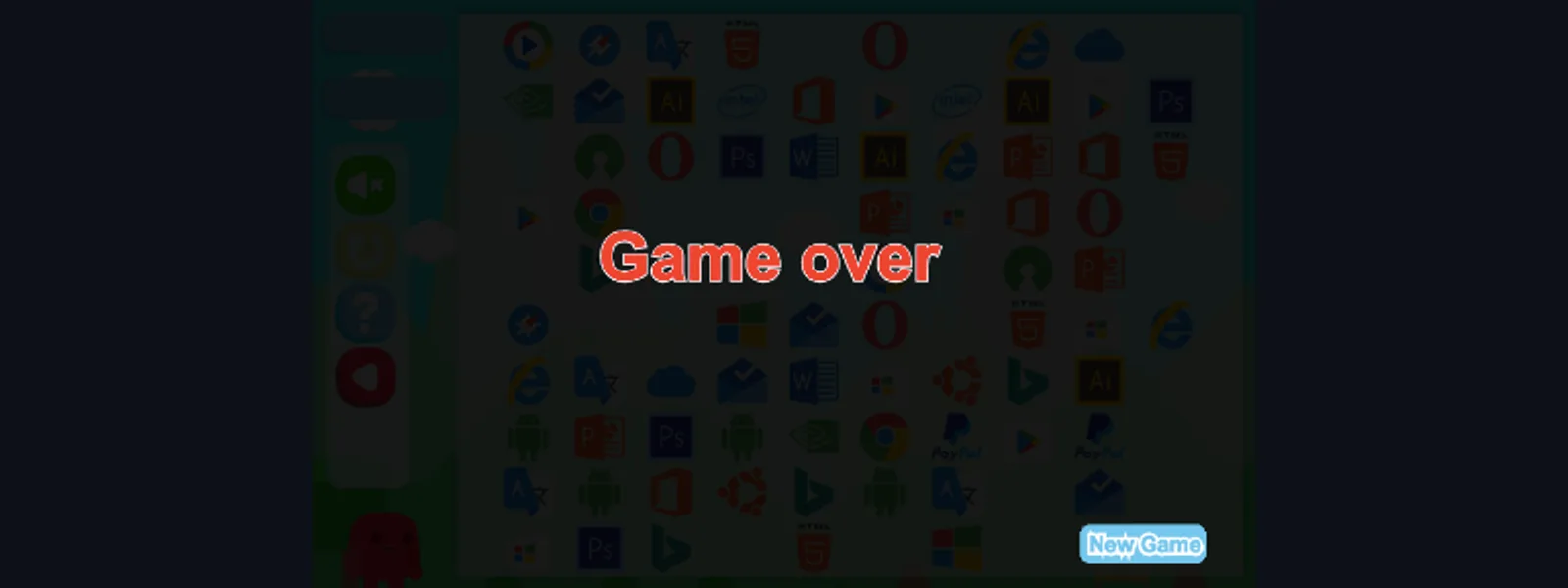 PixiJS 連連看遊戲結束與過關畫面截圖