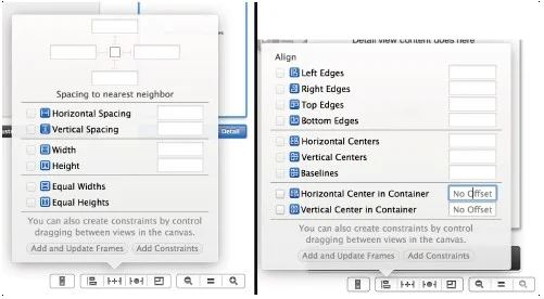 Xcode 5 Auto Layout constraints 設定介面