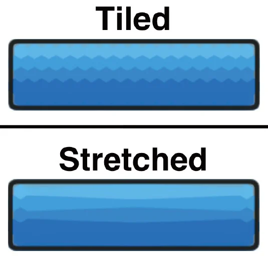 Xcode 5 Stretches 與 Tiles 模式比較