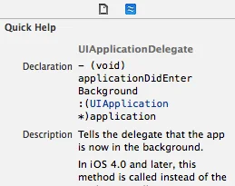 Xcode 5 Quick Help 面板